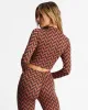 New Heights Long Sleeve Mock Neck Top - Brick sold by Billabong