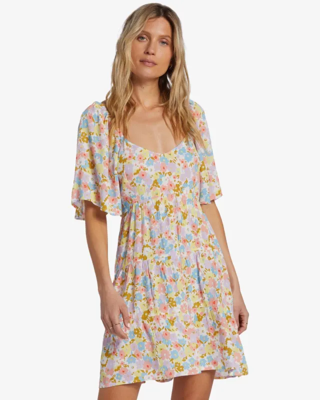 Take A Chance Babydoll Dress - Salt Crystal sold by Billabong