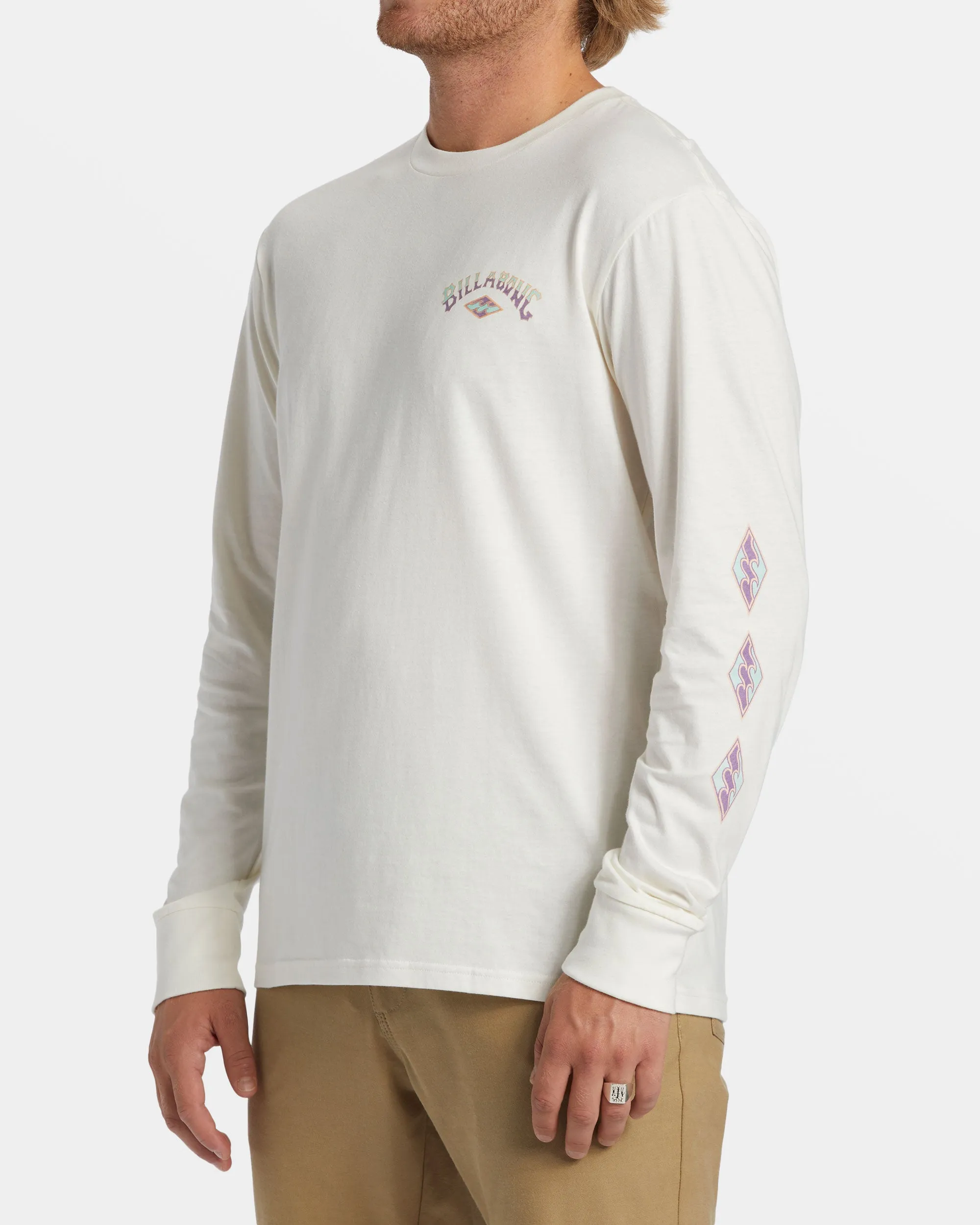Crayon Wave Long Sleeve T-shirt - Off White sold by Billabong product image thumbnail 3
