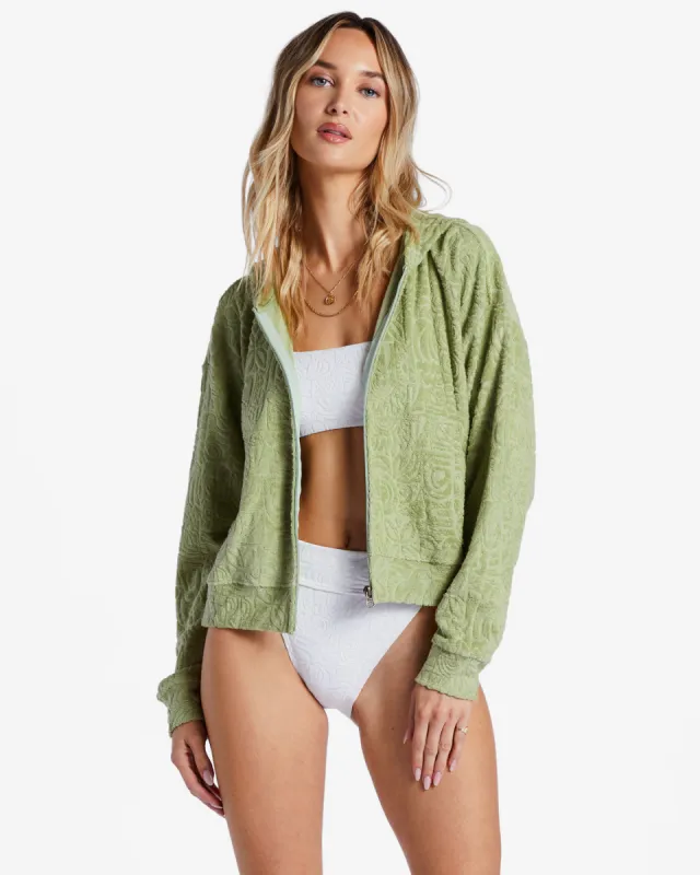 Beach Breeze Zip-Up Hoodie - Avocado sold by Billabong
