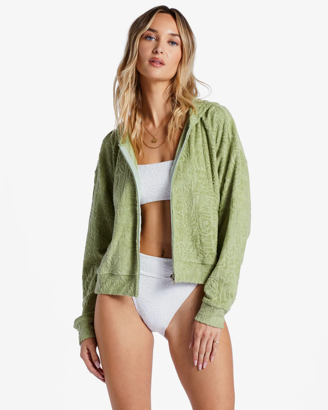 Beach Breeze Zip-Up Hoodie - Avocado sold by Billabong