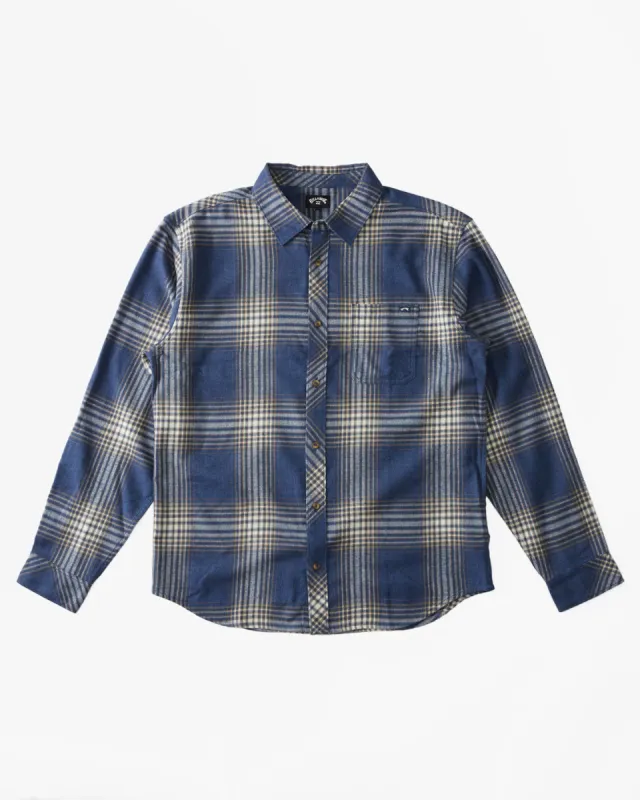 Coastline Flannel Long Sleeve Shirt - Dark Navy sold by Billabong