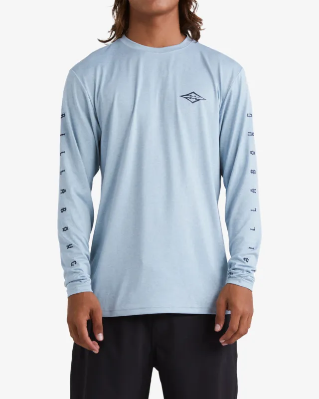 Unity Loose Fit Long Sleeve Surf Tee - Smoke Blue Heather sold by Billabong