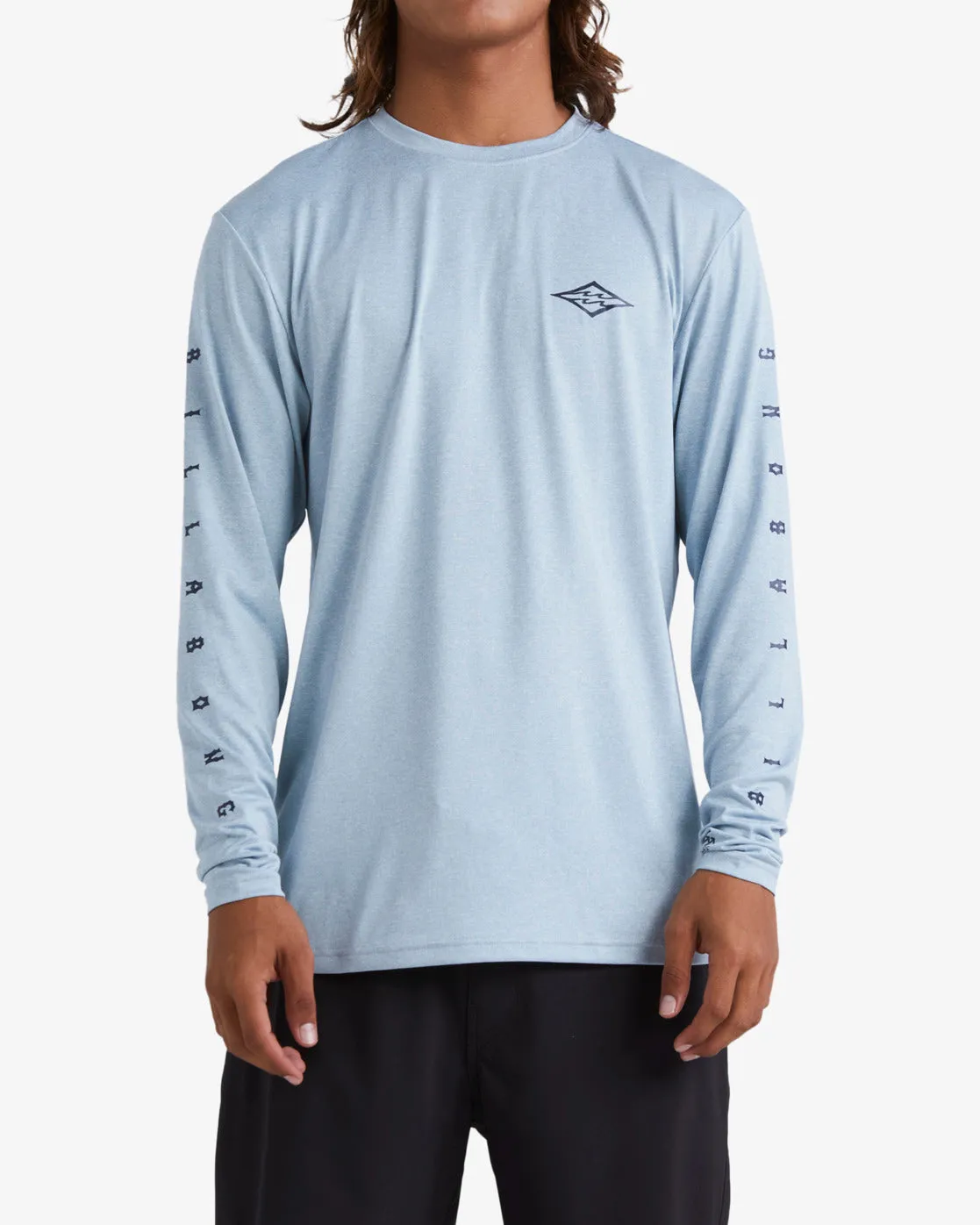Unity Loose Fit Long Sleeve Surf Tee - Smoke Blue Heather sold by Billabong