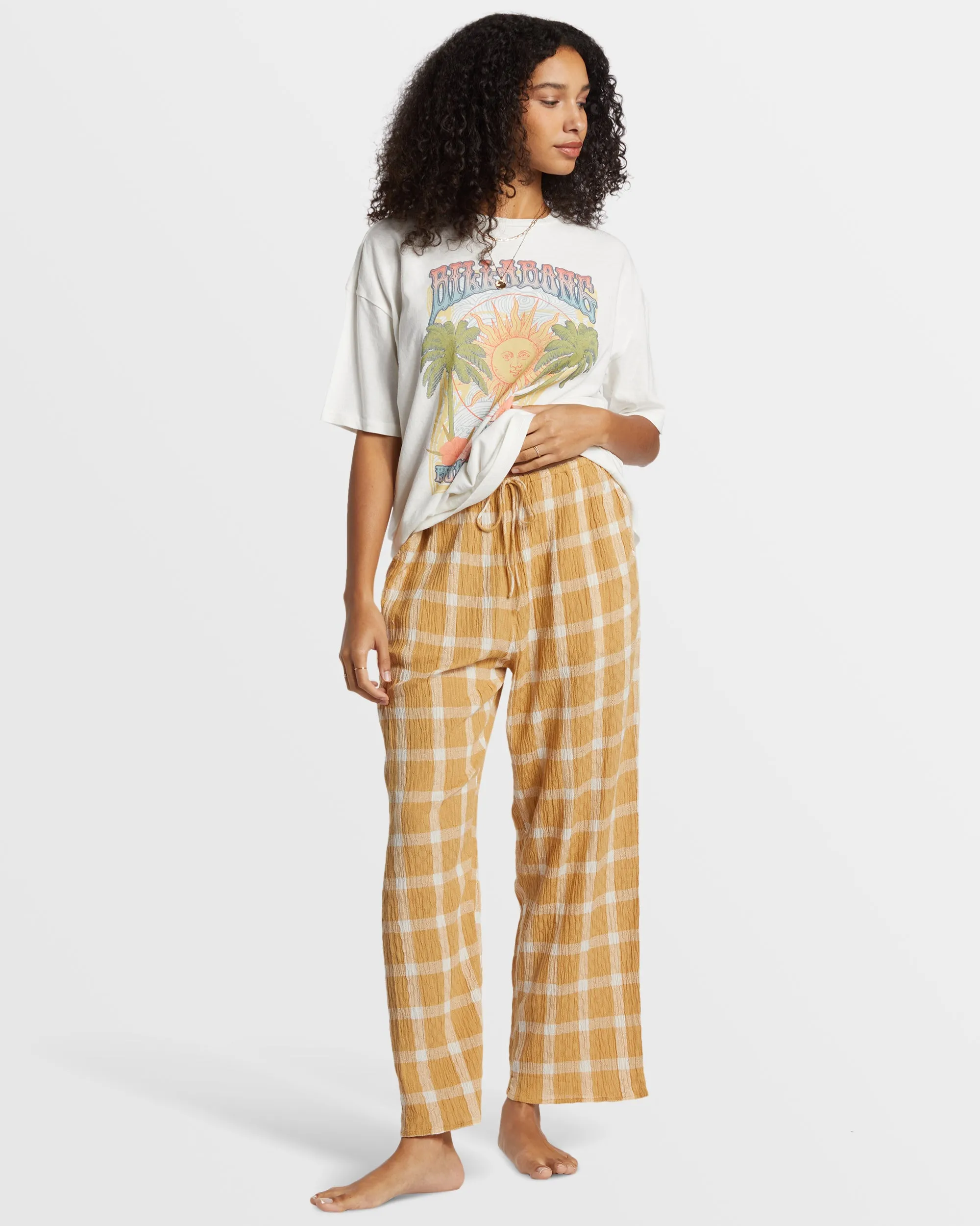 Plaid Out Elastic Waist Pants - Hemp 2 sold by Billabong product image thumbnail 2