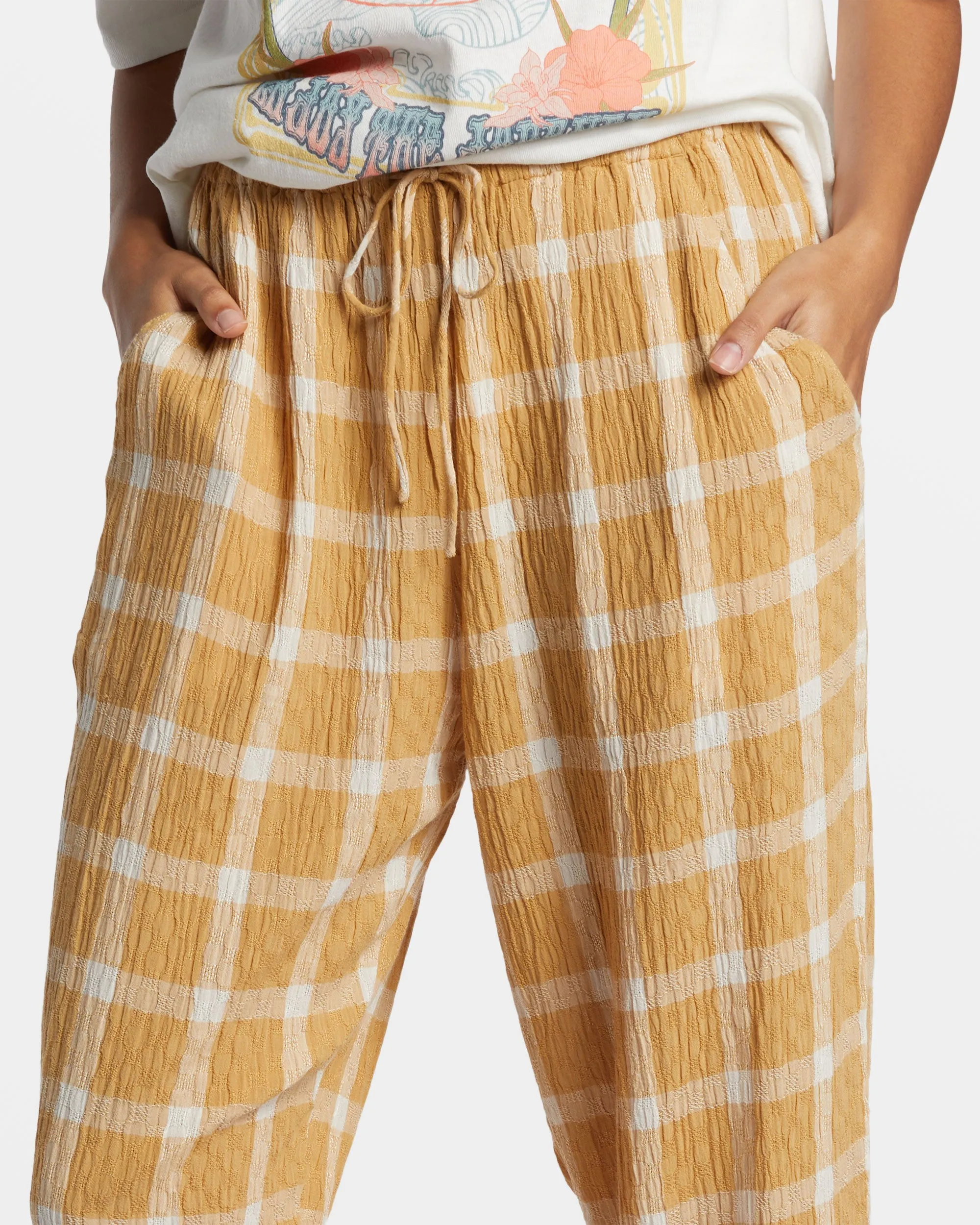 Plaid Out Elastic Waist Pants - Hemp 2 sold by Billabong product image thumbnail 5
