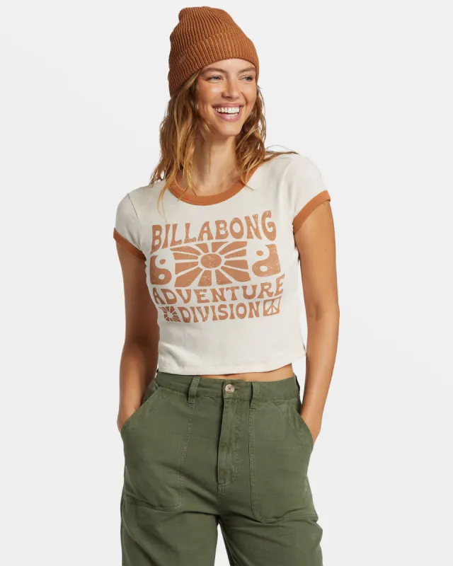 Summer Camp Ringer T-shirt - White Cap sold by Billabong