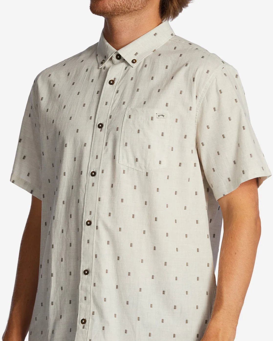 All Day Jacquard Short Sleeve Shirt - Cream sold by Billabong product image thumbnail 3