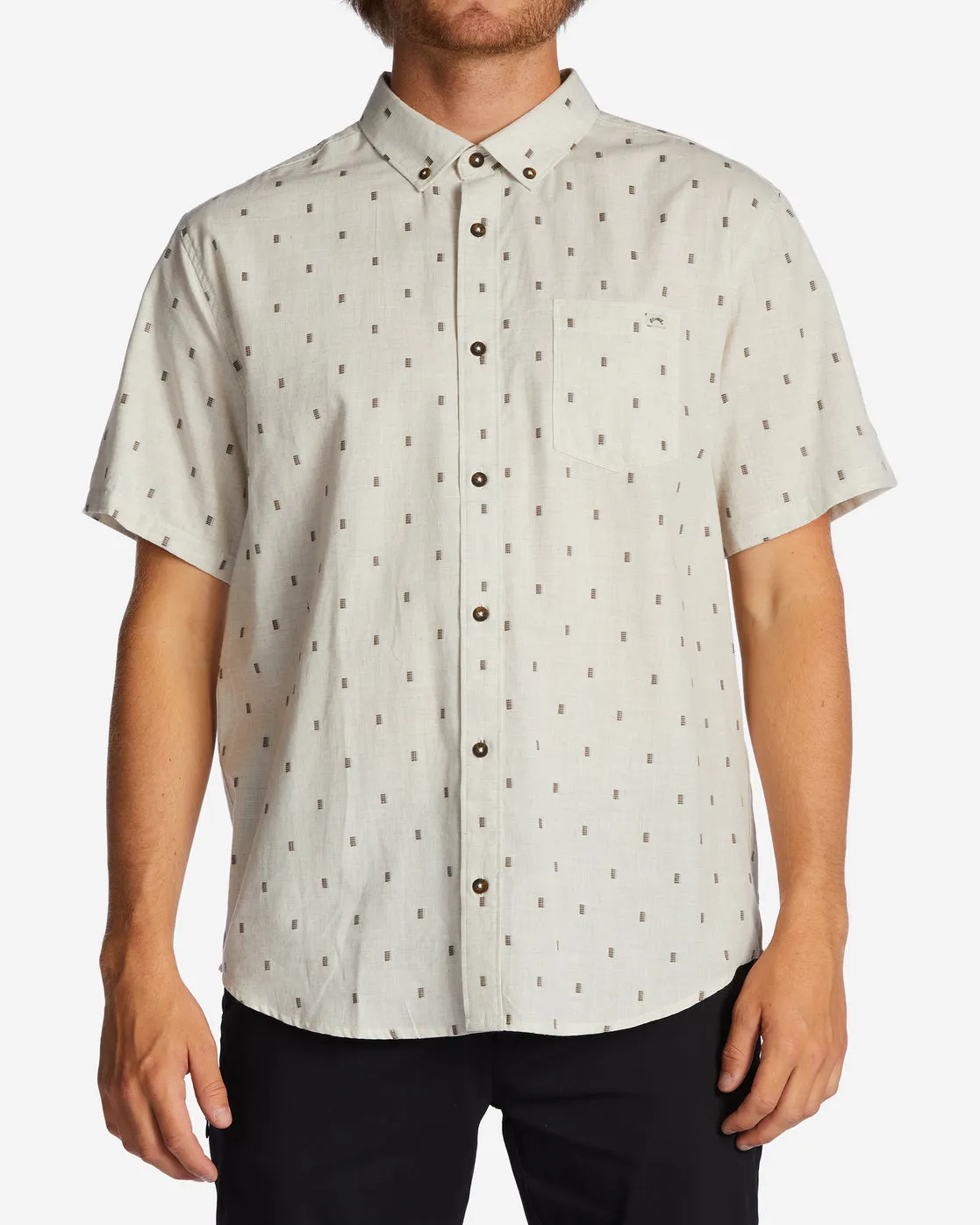 All Day Jacquard Short Sleeve Shirt - Cream sold by Billabong