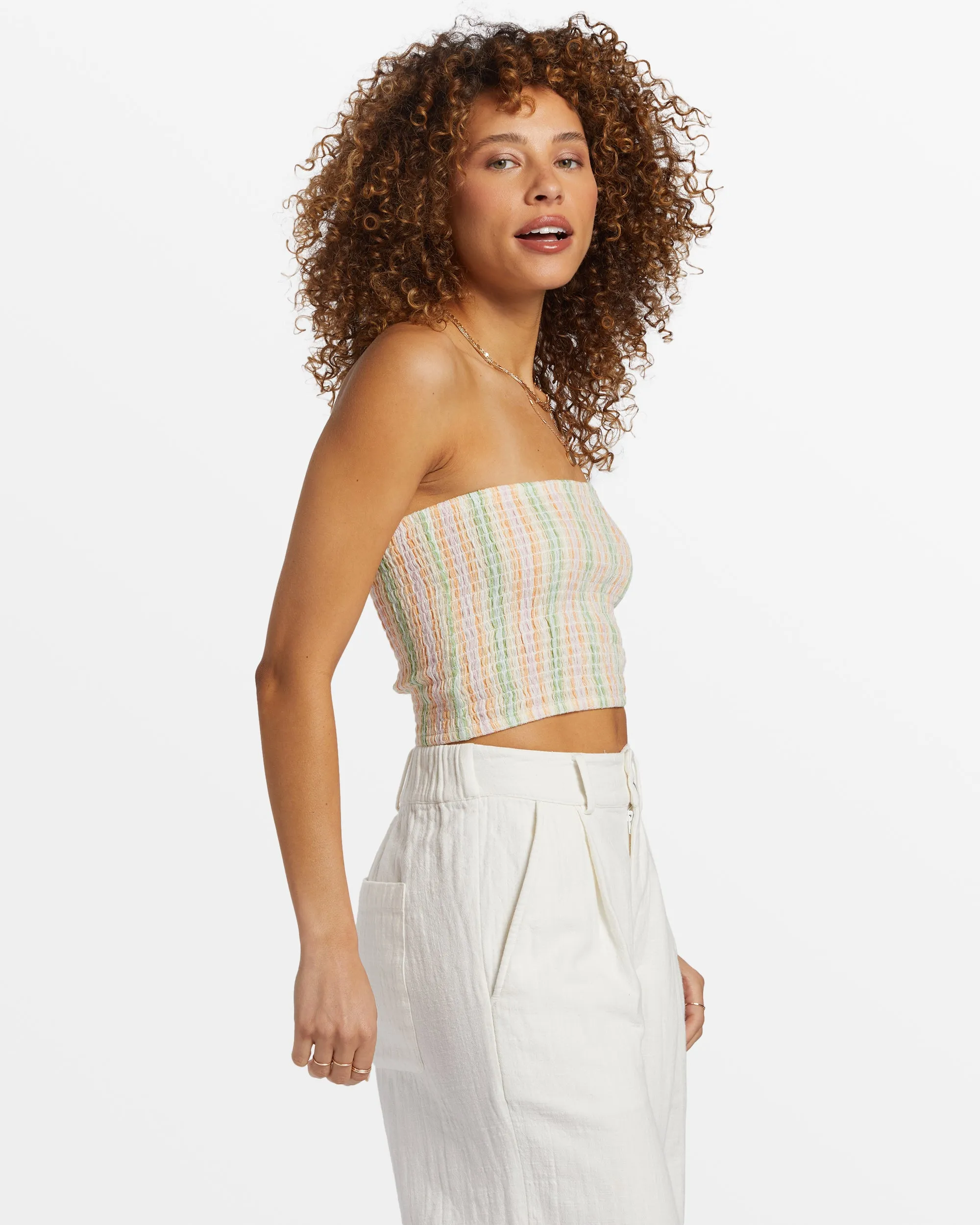 Keep It Simple Smocked Crop Top - Sweet Pink sold by Billabong product image thumbnail 3