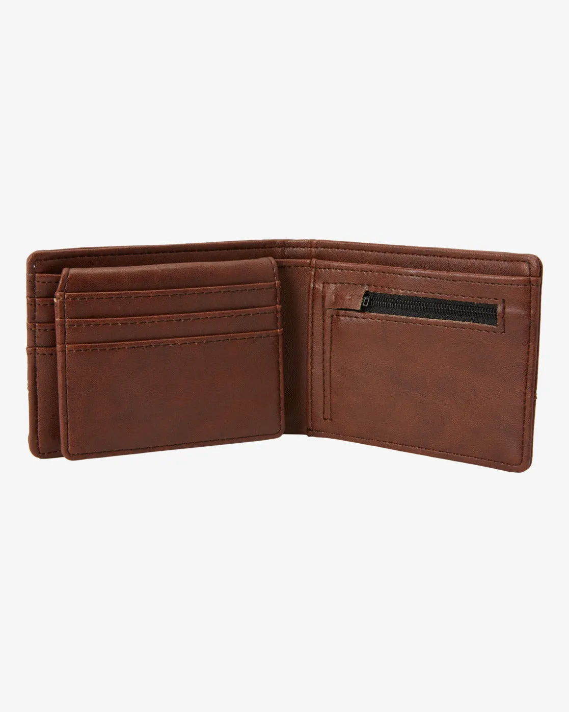 Dimension Faux Leather Bi-Fold Wallet - Java Grain sold by Billabong product image thumbnail 2