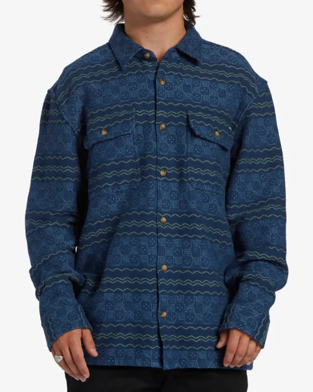 Offshore Jacquard Flannel Long Sleeve Shirt - Dark Blue sold by Billabong