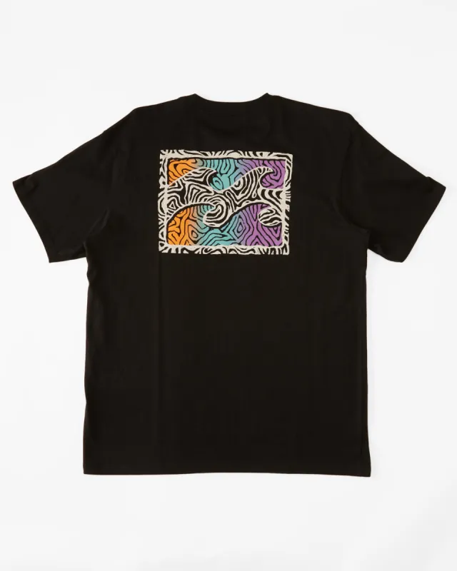 Boys Crayon Wave Short Sleeve T-Shirt - Black sold by Billabong