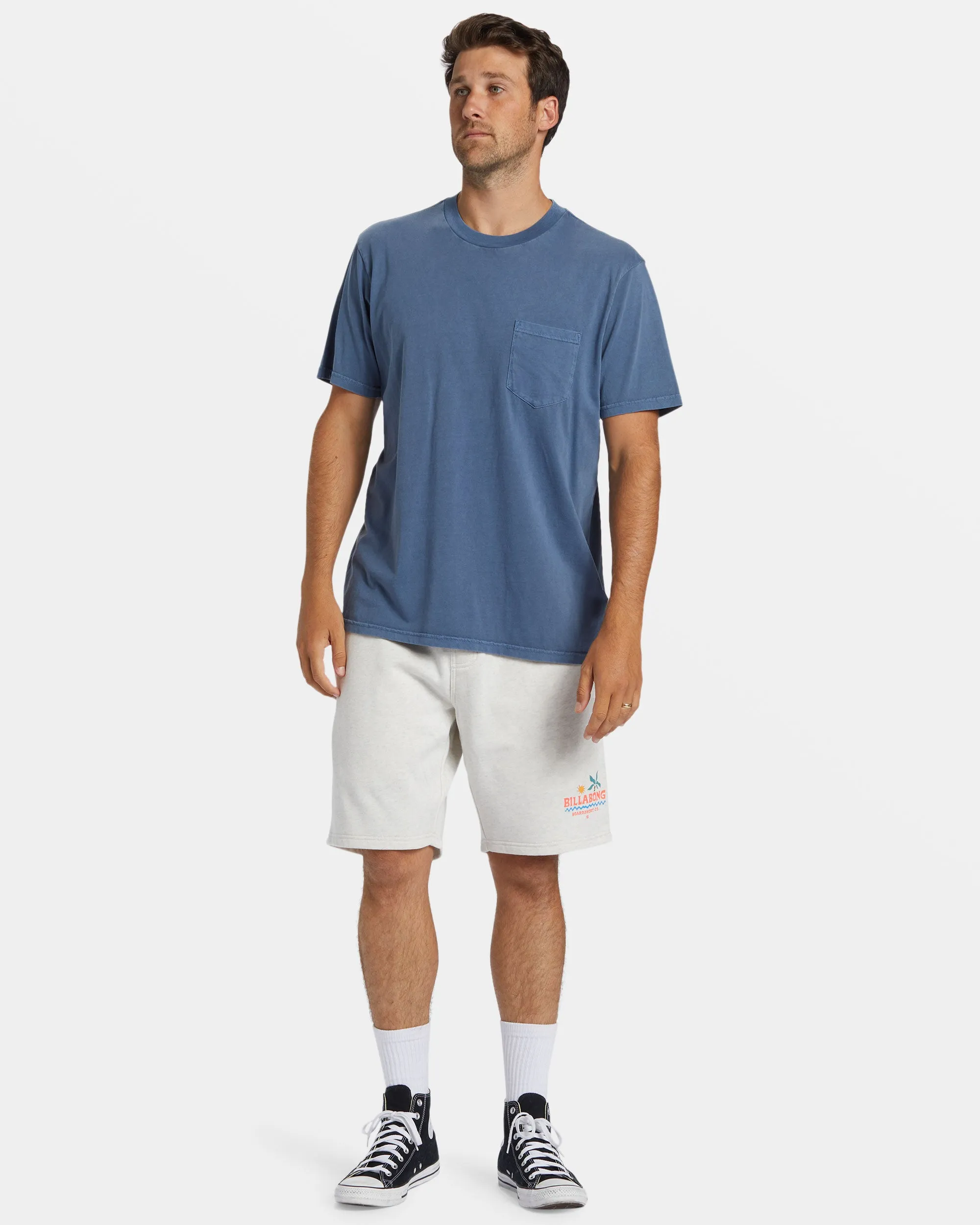 Shorebird Short Elastic Waist Shorts - Light Grey Heather sold by Billabong product image thumbnail 4