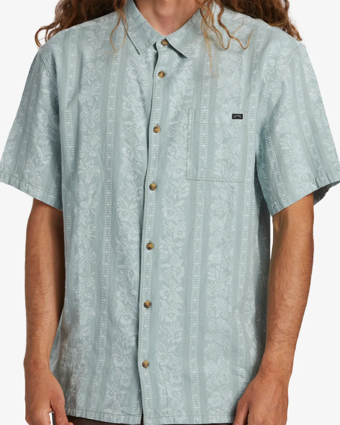 Sundays Jacquard Short Sleeve Shirt - Blue Suede sold by Billabong product image thumbnail 4