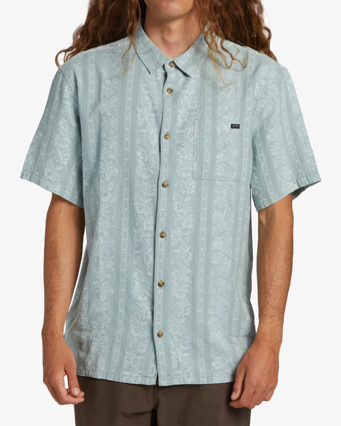 Sundays Jacquard Short Sleeve Shirt - Blue Suede sold by Billabong