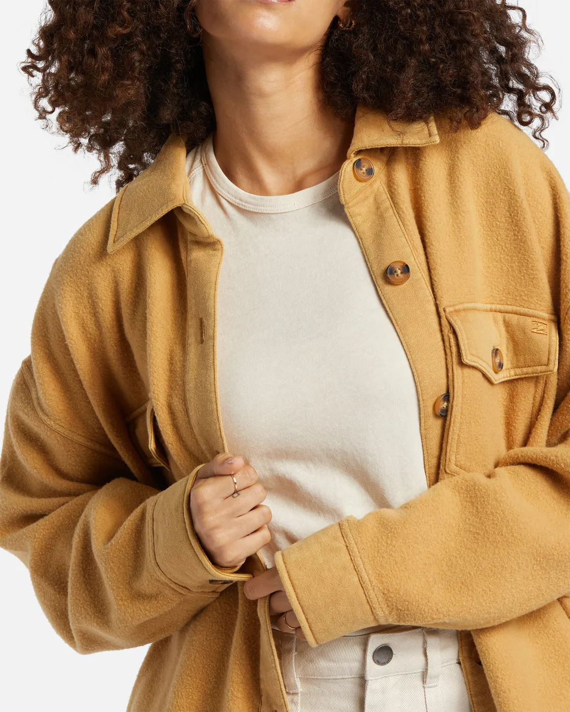 Anytime Shacket Oversized Button-Through Jacket - Cosmic Khaki sold by Billabong product image thumbnail 4