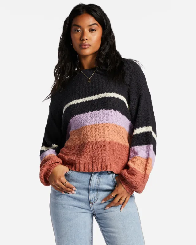 Seeing Double Crop Crewneck Sweater - Lilac Breeze sold by Billabong