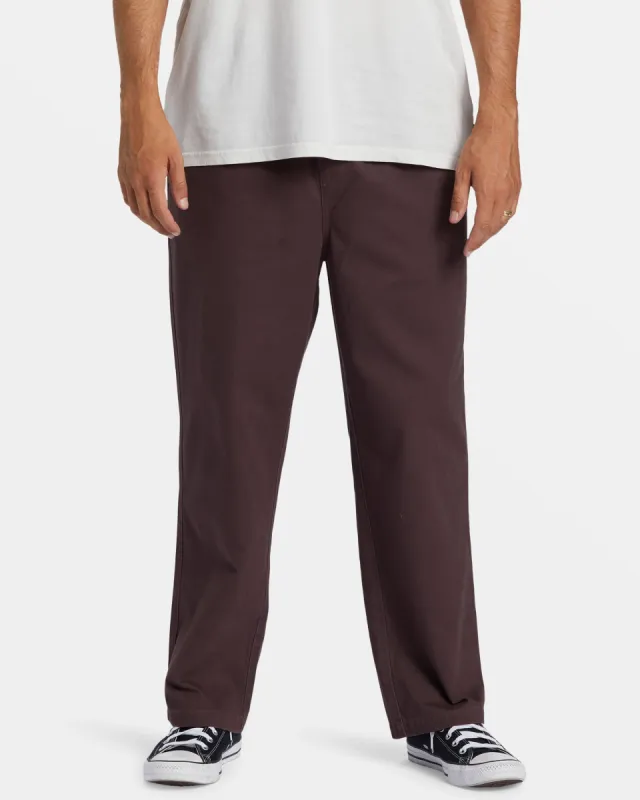 Larry Elastic Waist Pants - Plum sold by Billabong