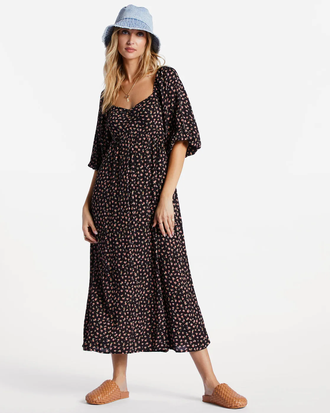 Swept Away Midi Dress - Black Pebble sold by Billabong