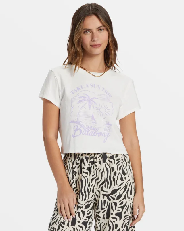 Sun Triangle Cropped T-Shirt - Salt Crystal sold by Billabong