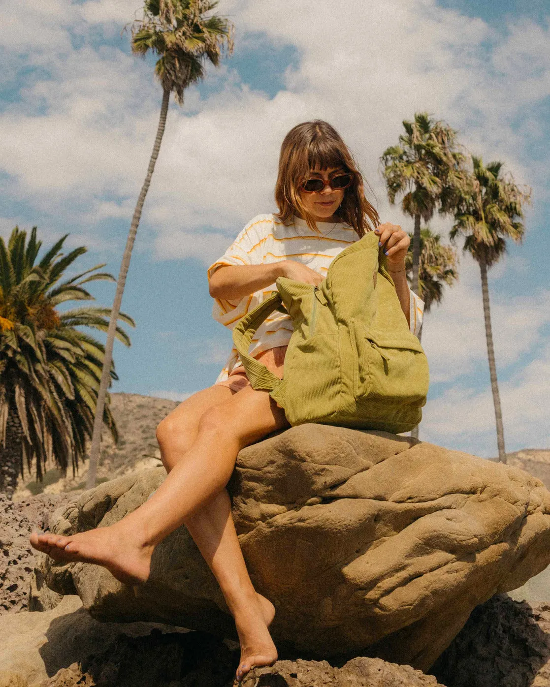 Schools Out Corduroy Backpack - Green Eyes sold by Billabong