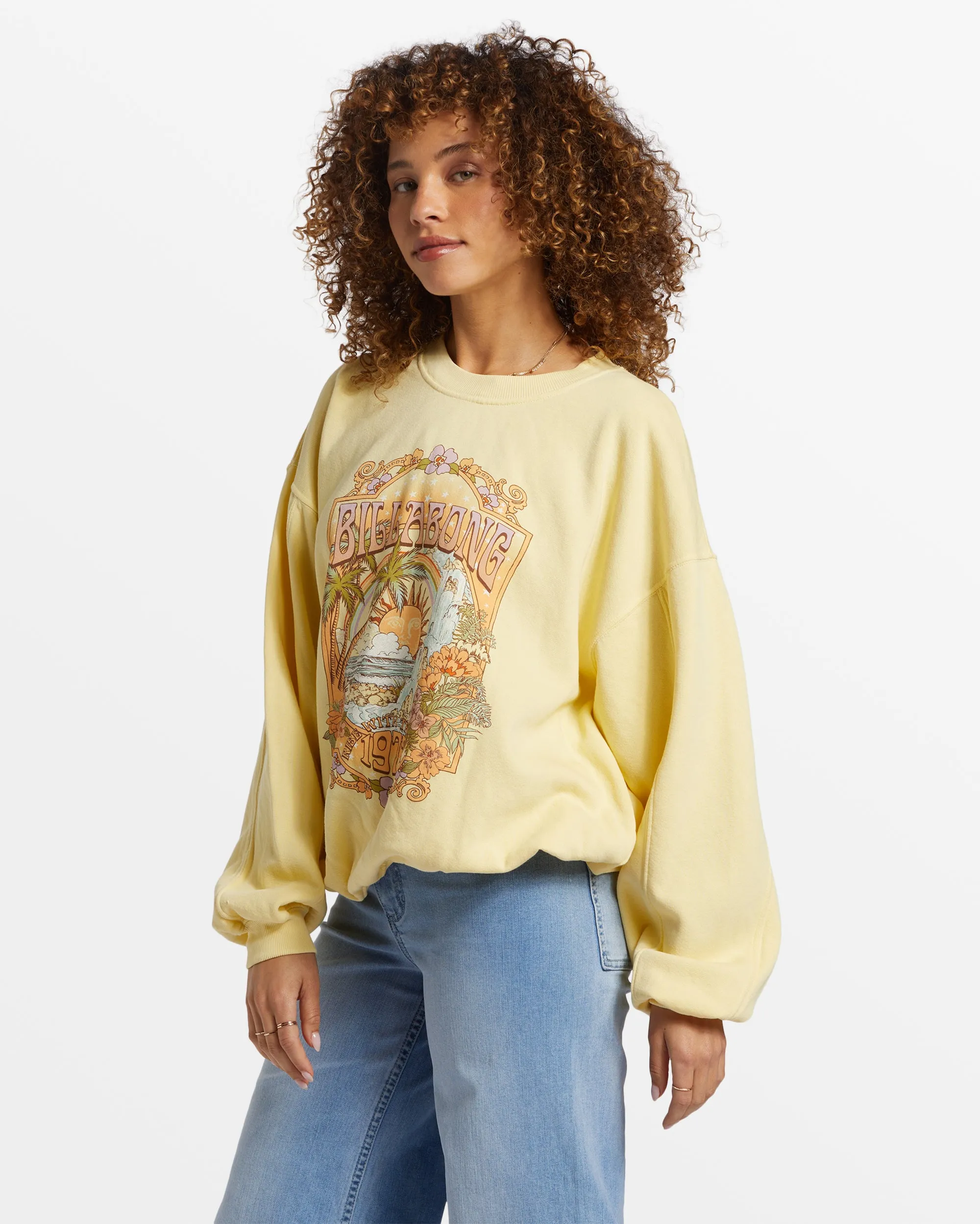 Aloha Kendal Crew Neck Sweatshirt - Mellow Yellow sold by Billabong product image thumbnail 3