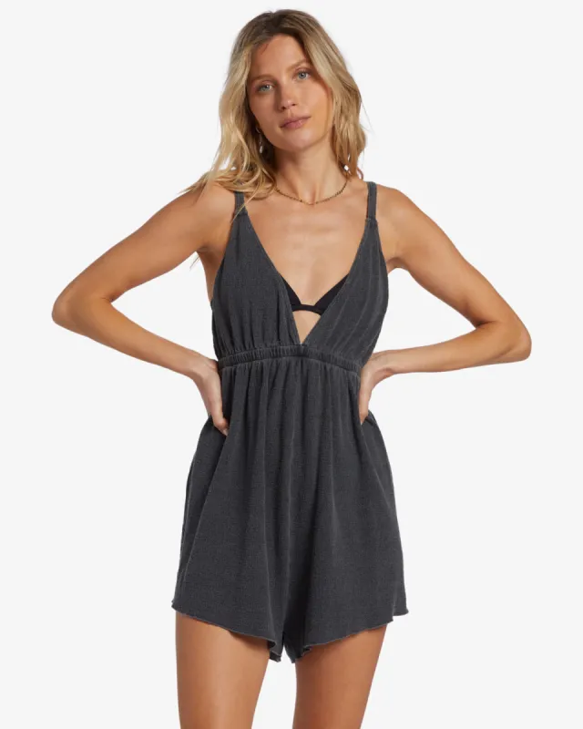 On Vacay Romper Cover Up - Black Pebble sold by Billabong