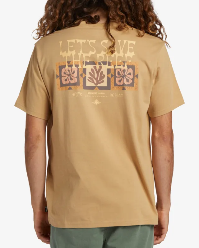 Coral Gardeners Tiki Reef Short Sleeve T-Shirt - Dusty Gold sold by Billabong
