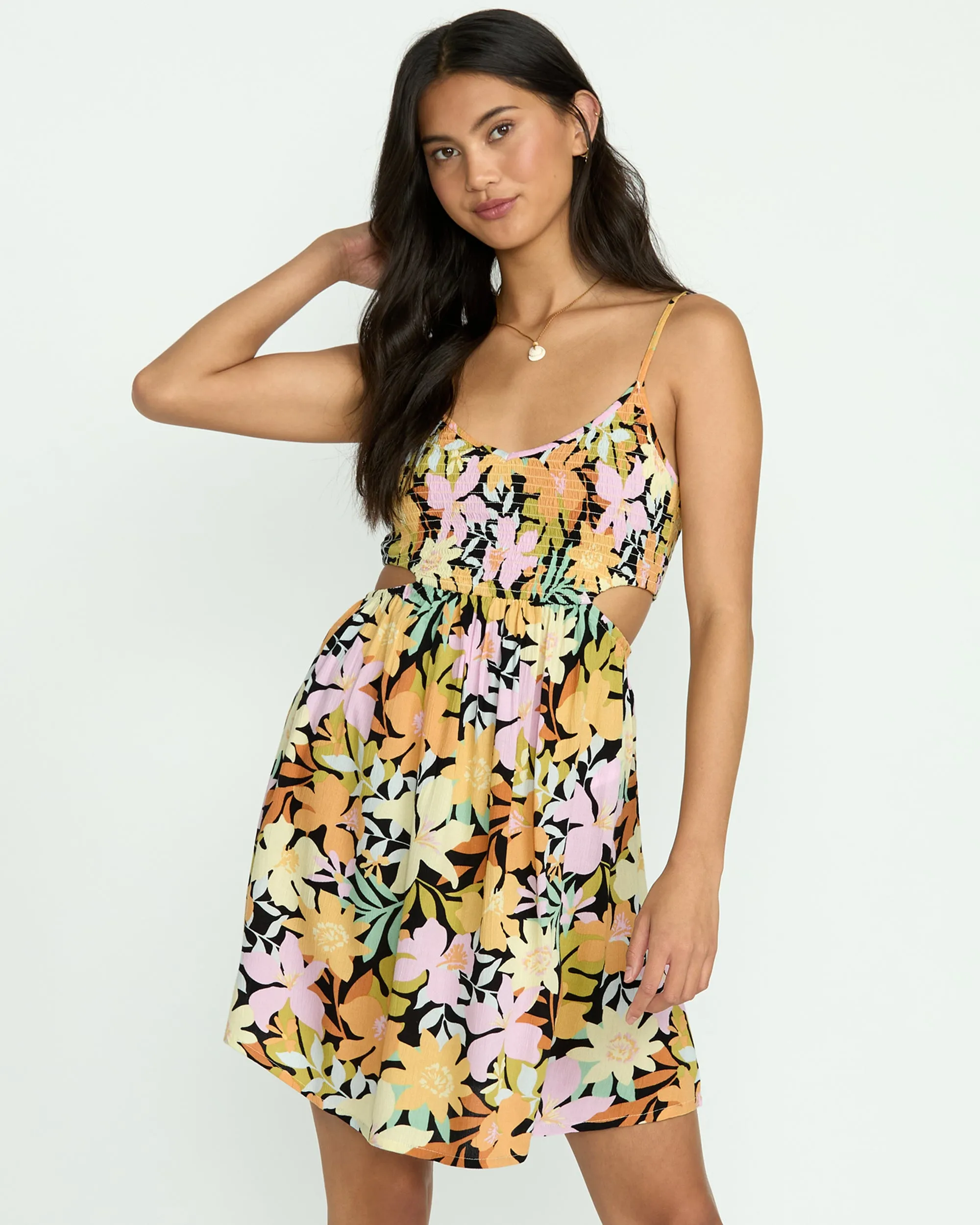 True Desire Mini Cut-Out Dress - Black Pebble 2 sold by Billabong