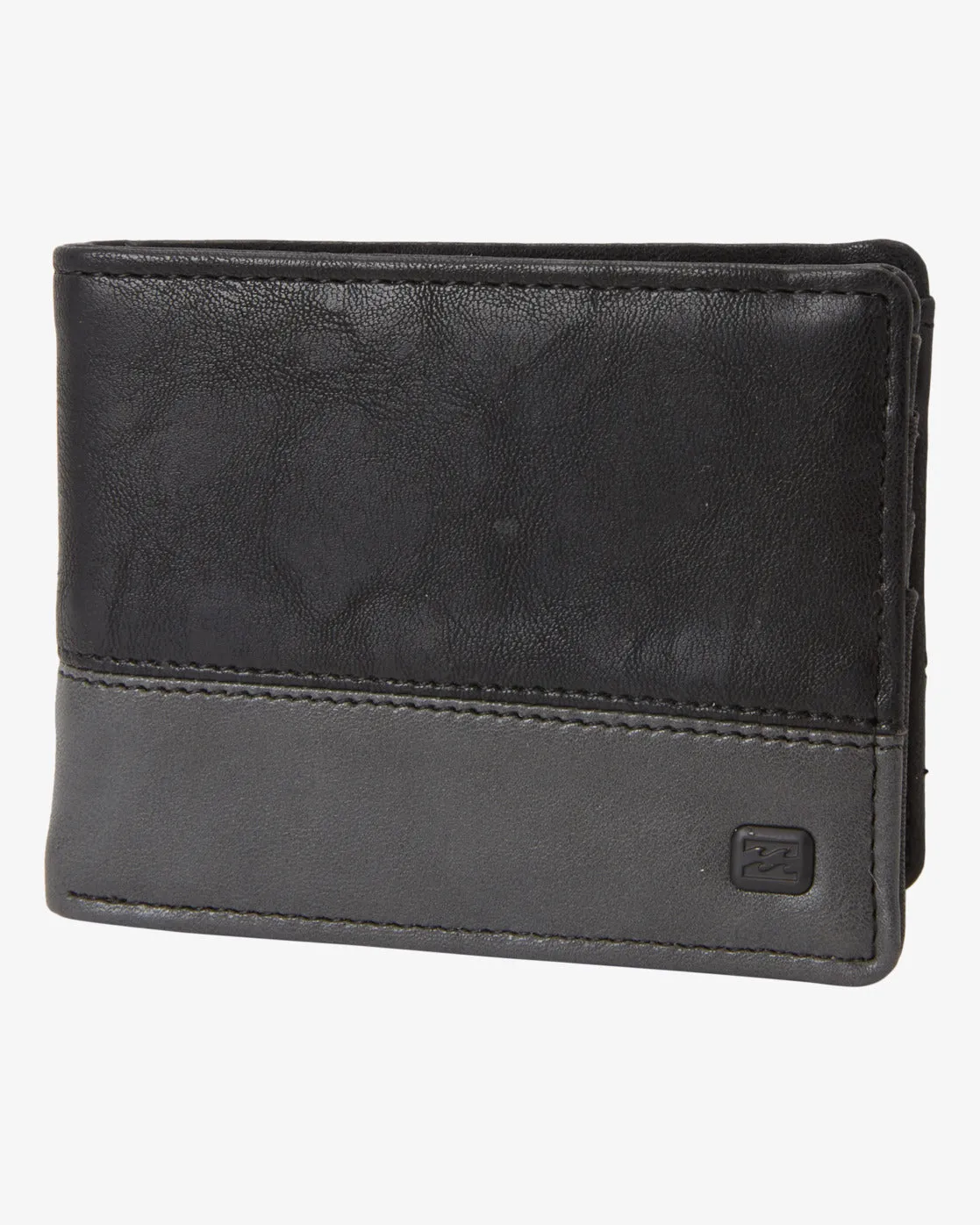 Dimension Faux Leather Bi-Fold Wallet - Black Charcoal sold by Billabong