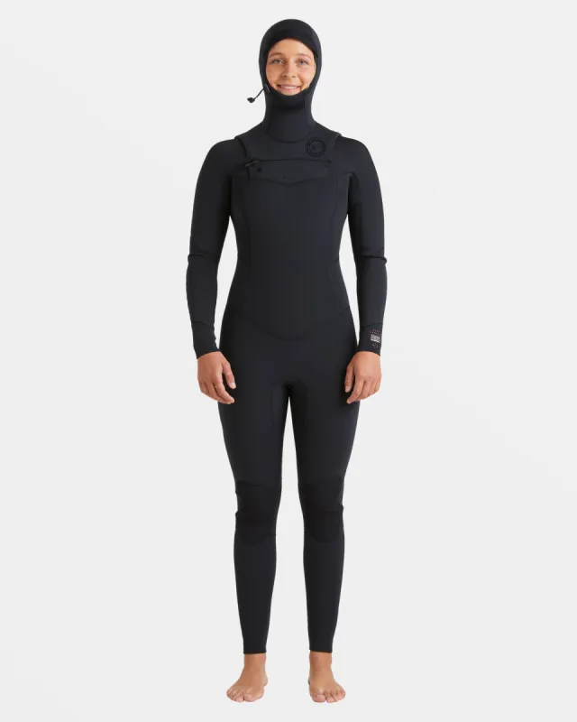 4/3mm Salty Dayz Natural Upcycler Chest Zip Hooded Wetsuit  - Black sold by Billabong