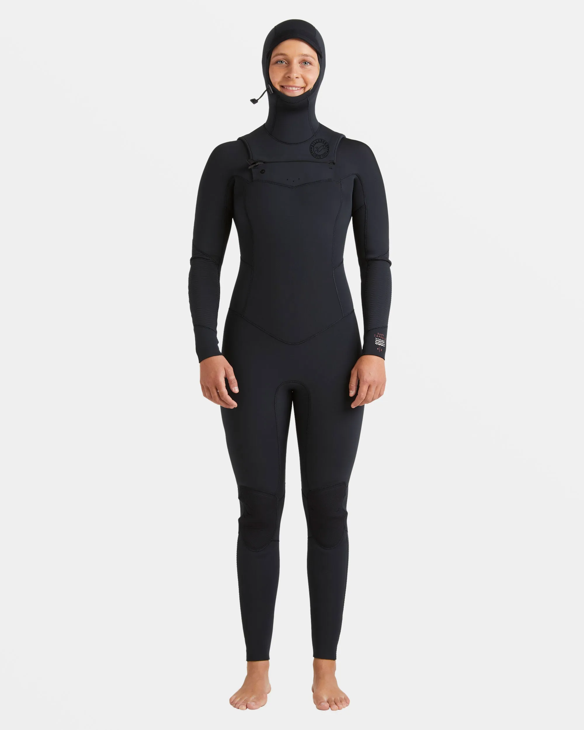 4/3mm Salty Dayz Natural Upcycler Chest Zip Hooded Wetsuit - Black sold by Billabong