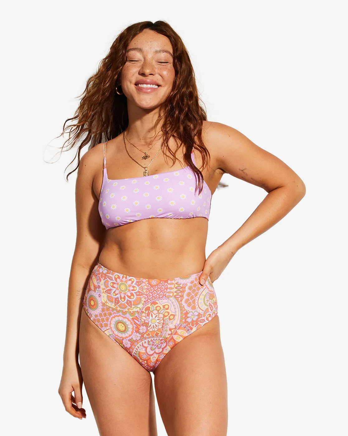 Billabong X Smiley Good Times Hi Retro Reversible High Leg Bikini Bottoms - Multi sold by Billabong product image thumbnail 2