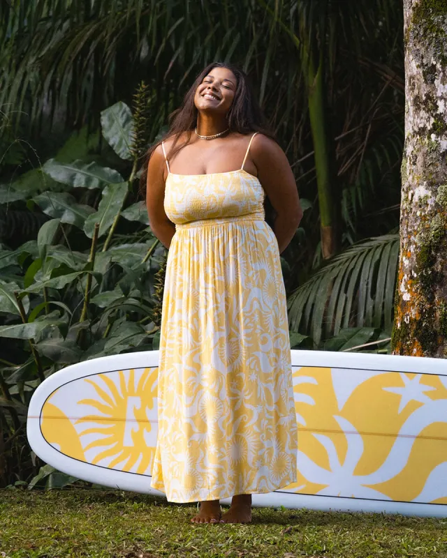 Sunspell Midi Dress - Gold made by Billabong