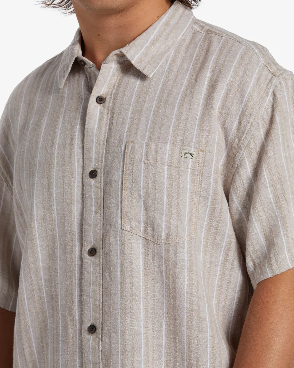 All Day Stripe Short Sleeve Shirt - Stone sold by Billabong product image thumbnail 5