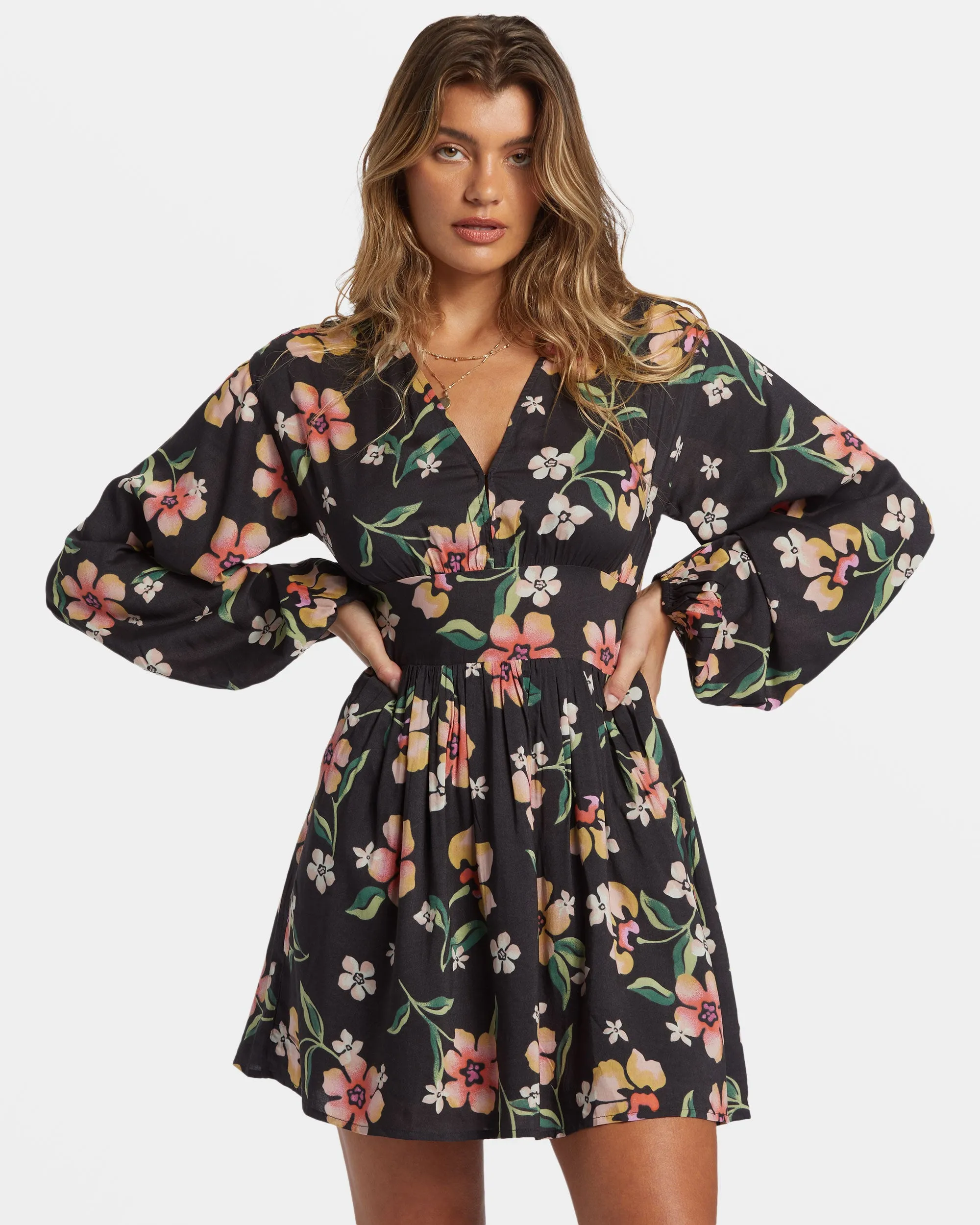 Night Bloom Mini Dress - Black Sands sold by Billabong
