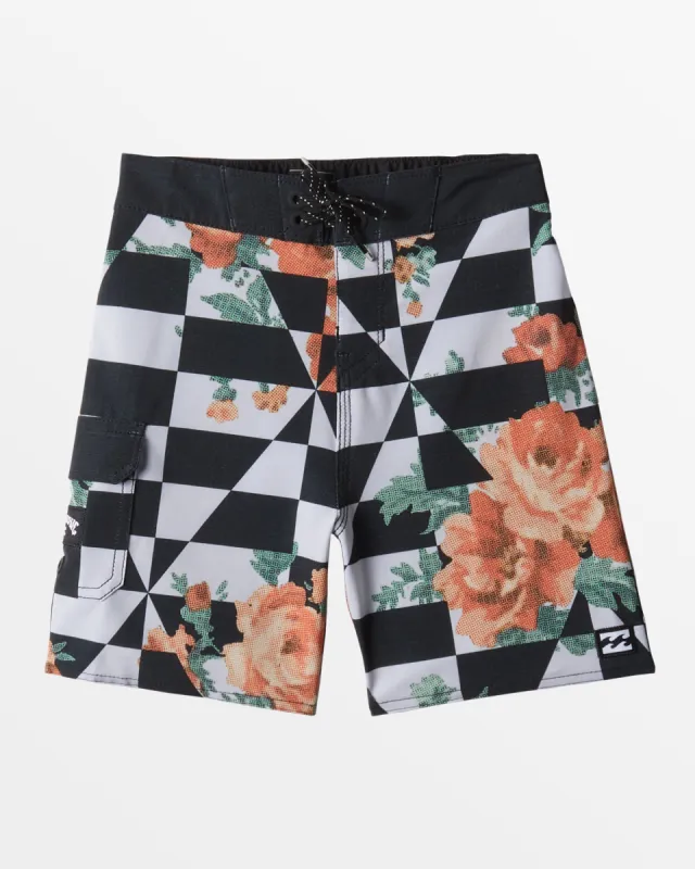 Boys 2-7 Sundays Pro 13" Boardshorts - Black White sold by Billabong