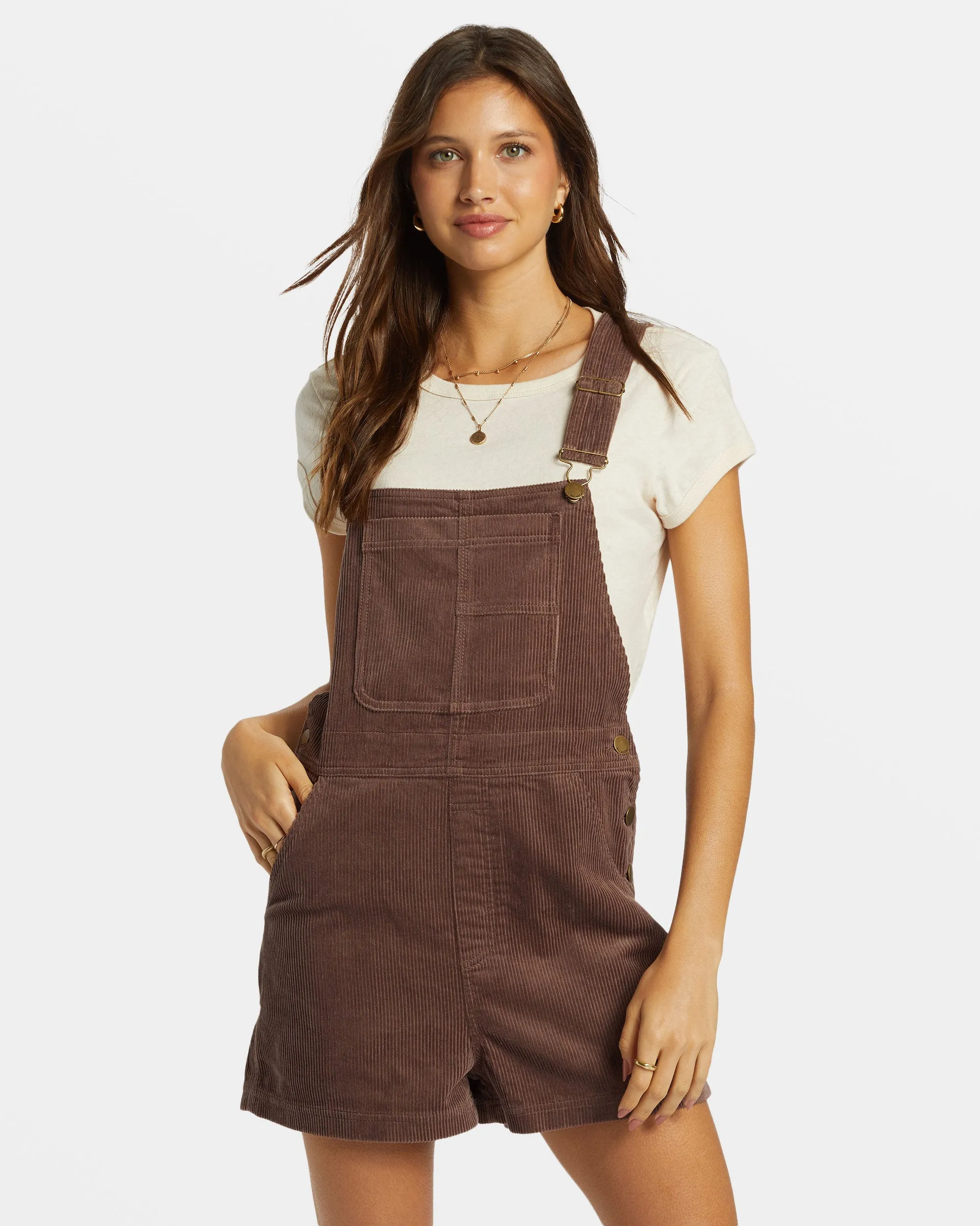 Sand Canyon Corduroy Shortall Romper - Kona sold by Billabong