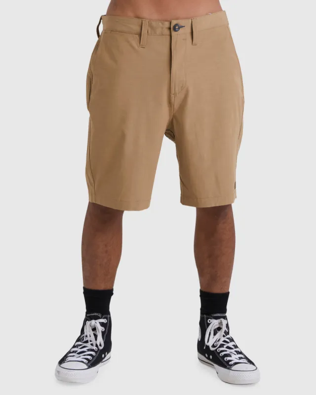 Crossfire Solid 20" Hybrid Submersible Shorts - Gravel sold by Billabong