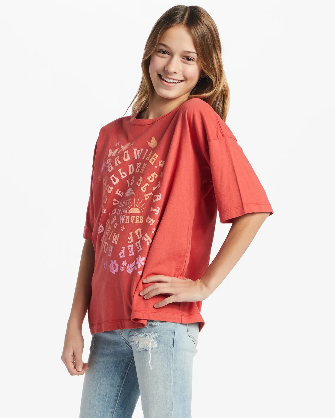Girls Good Vibes T-Shirt - Red Rock sold by Billabong product image thumbnail 2
