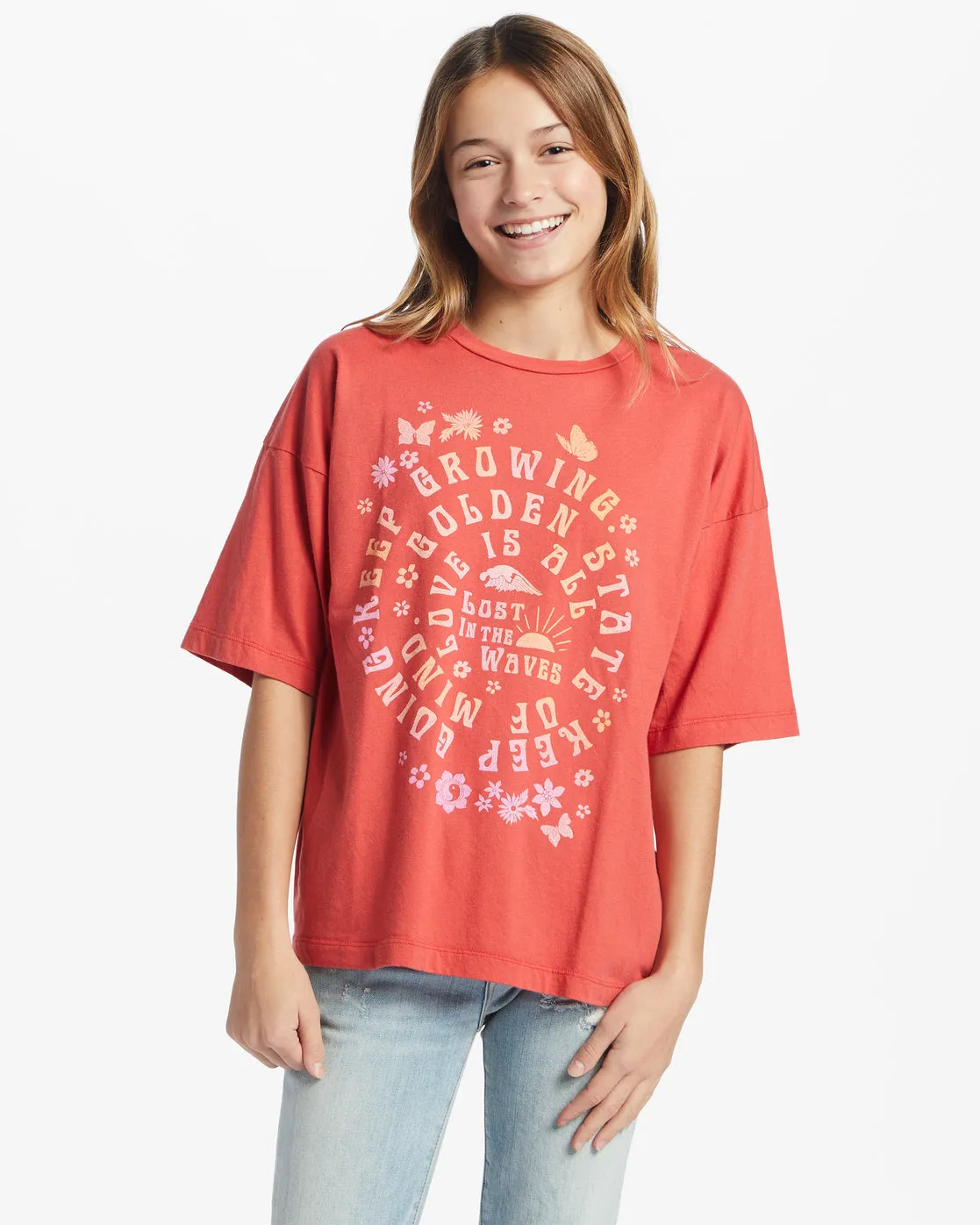 Girls Good Vibes T-Shirt - Red Rock sold by Billabong