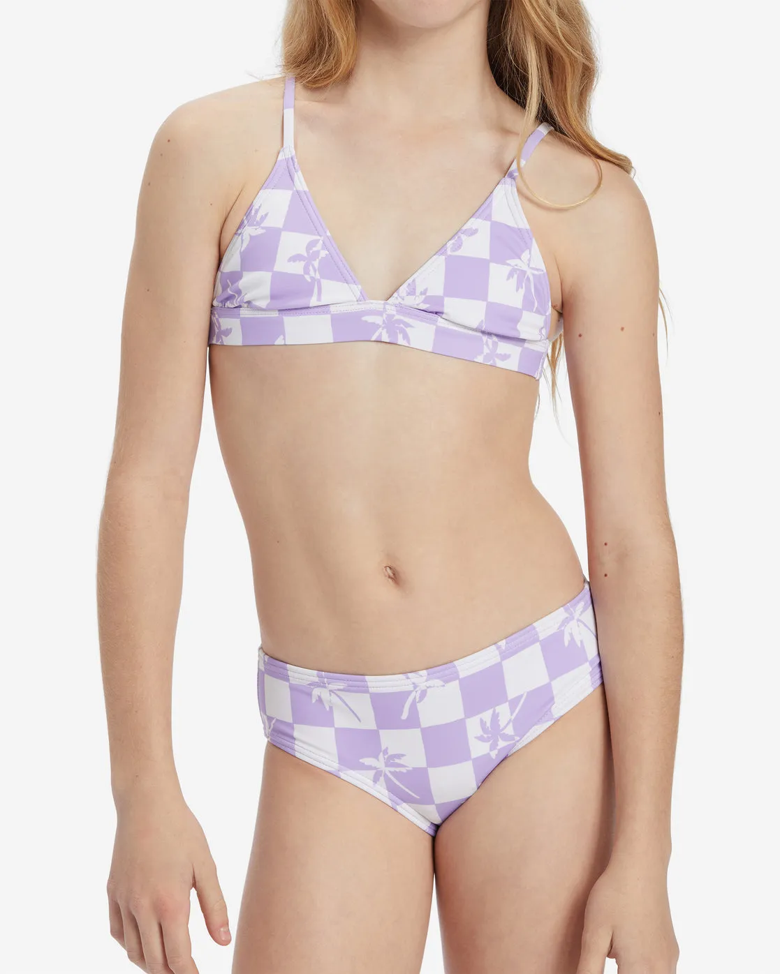 Girls Check Your Palm Banded Tri Set Bikini Set - Peaceful Lilac sold by Billabong product image thumbnail 5