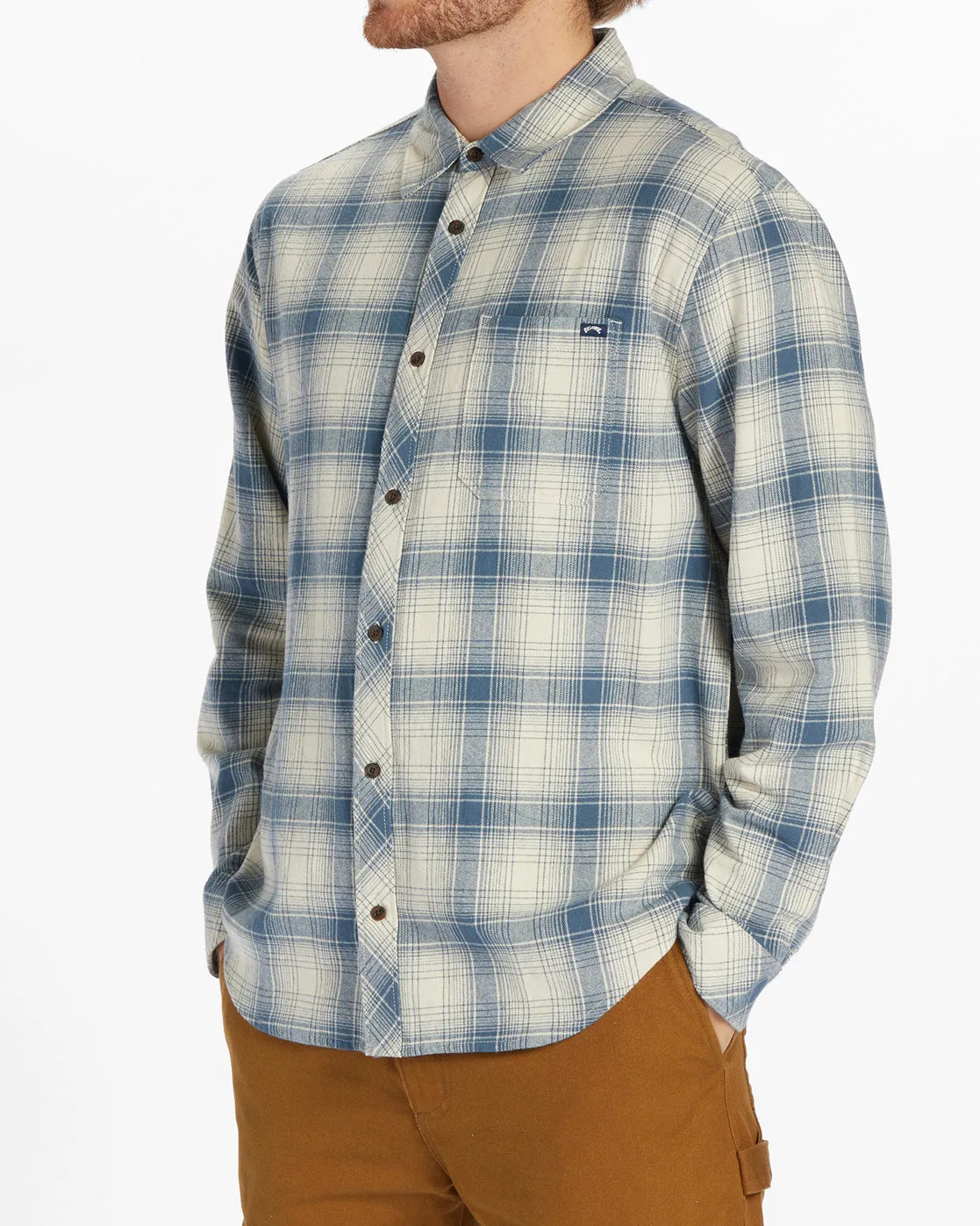 Coastline Flannel Long Sleeve Shirt - Oyster sold by Billabong product image thumbnail 3