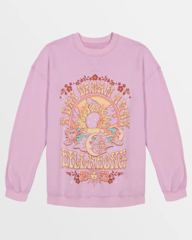 Girls Day Dreaming Crewneck Sweatshirt - Lilac Smoke sold by Billabong