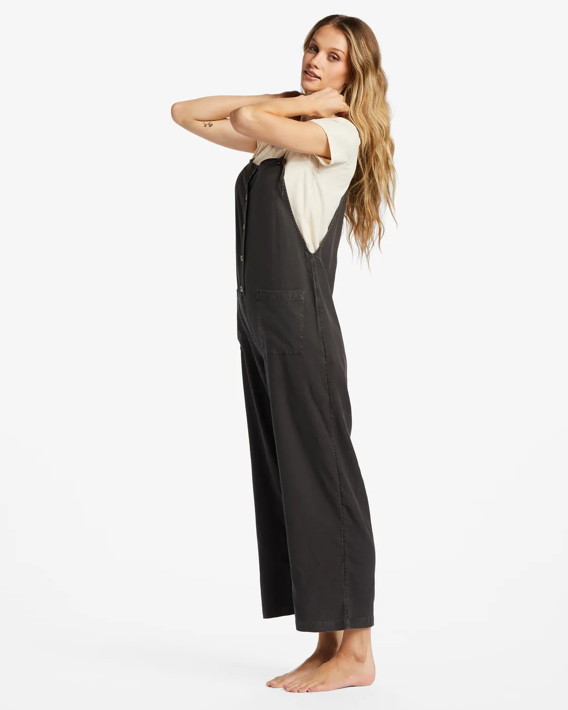 Beach Cruiser Wide-Leg Overalls - Off Black 1 sold by Billabong product image thumbnail 2