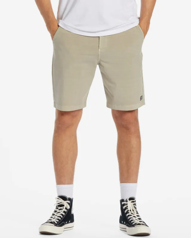 Crossfire Wave Washed 18" Hybrid Submersible Shorts - Oyster sold by Billabong