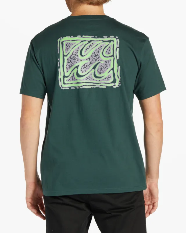 Crayon Wave Short Sleeve T-Shirt - Dark Forest sold by Billabong