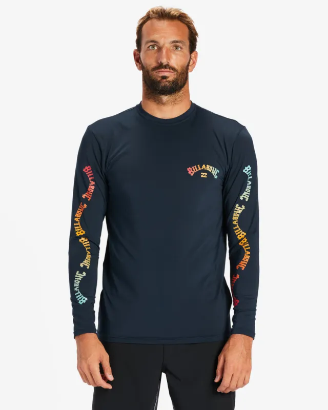 Snaking Arches Long Sleeve UPF 50 Surf T-Shirt - Navy sold by Billabong