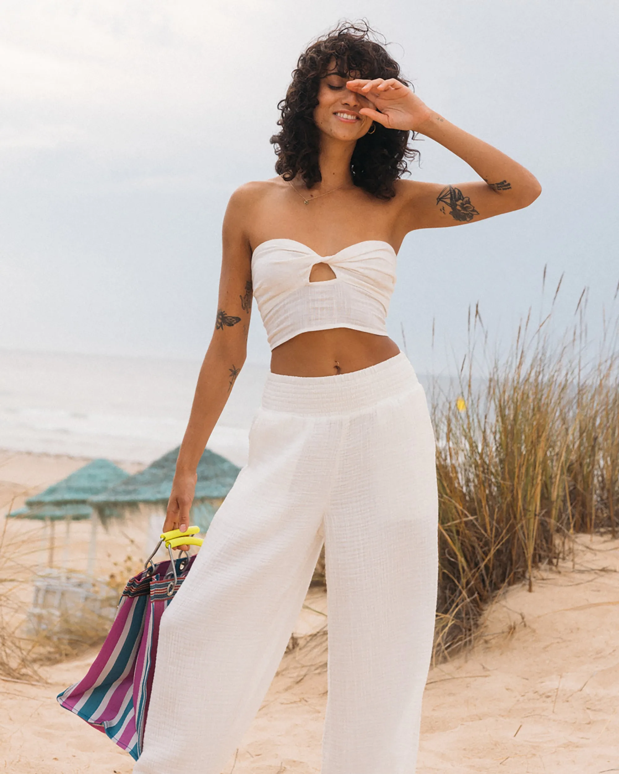 Wave Crush Tube Top - Salt Crystal sold by Billabong